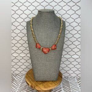 X💖X💖 14K Gold Plated and Rhinestone Red Heart Love Necklace